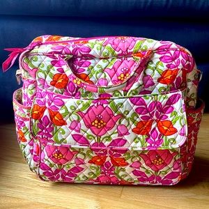 Vera Bradley Diaper Bag- pink flowers, convertible strap